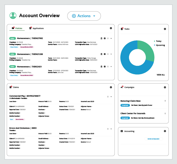 Screenshot of Agency Management System