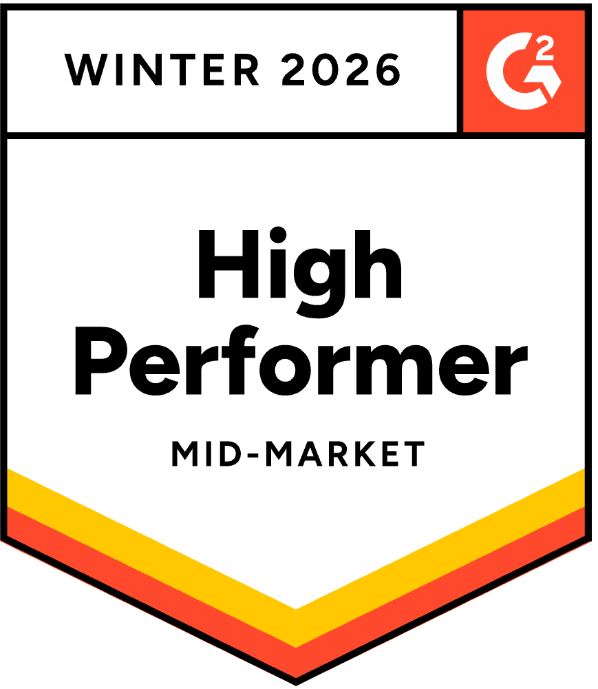 High Performer Mid-Market G2 Award Badge