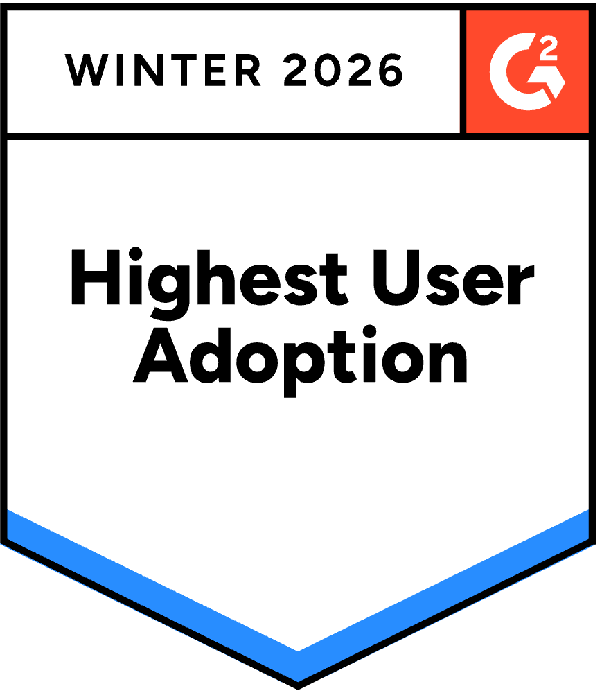 Highest User Adoption G2 Award Badge